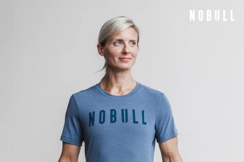 NOBULL Classic Womens T-shirt Blue UK-LYZ04